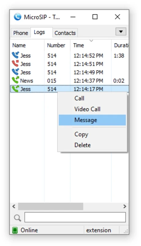 MicroSIP — tangkapan layar 4